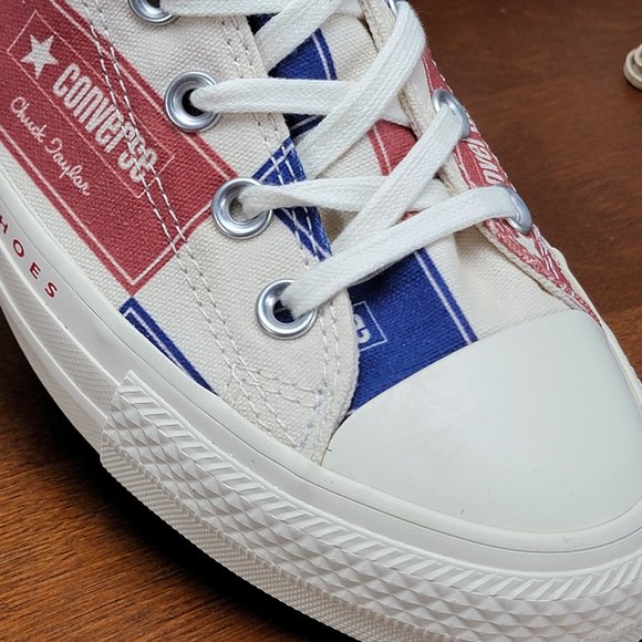 Converse Chuck Taylor All Star Hi Canvas 166500C Egret/Blue/Gym Red Size 7.5 Men - Picture 7 of 11